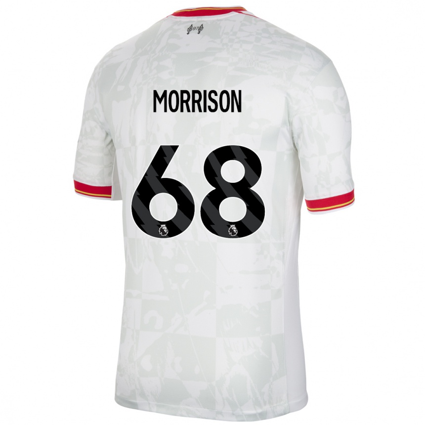 Kids Football Kieran Morrison #68 White Red Black Third Jersey 2024/25 T-Shirt