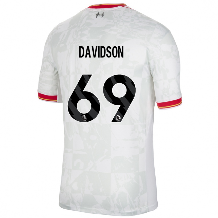 Kids Football Josh Davidson #69 White Red Black Third Jersey 2024/25 T-Shirt