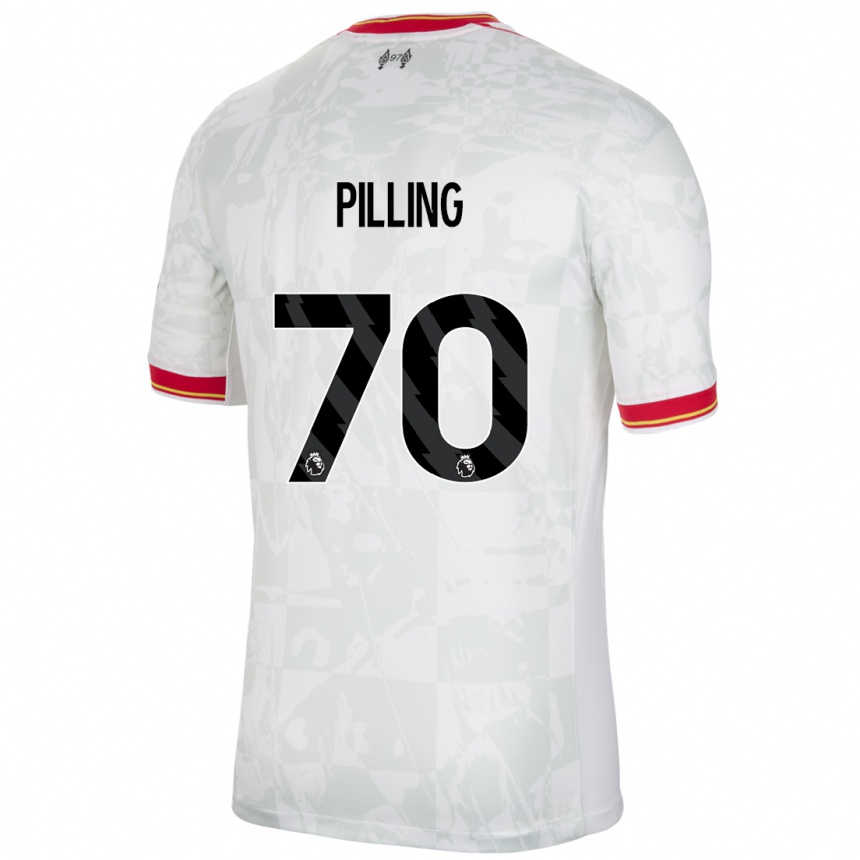 Kids Football Tommy Pilling #70 White Red Black Third Jersey 2024/25 T-Shirt