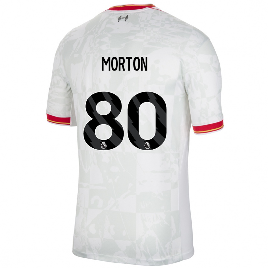 Kids Football Tyler Morton #80 White Red Black Third Jersey 2024/25 T-Shirt