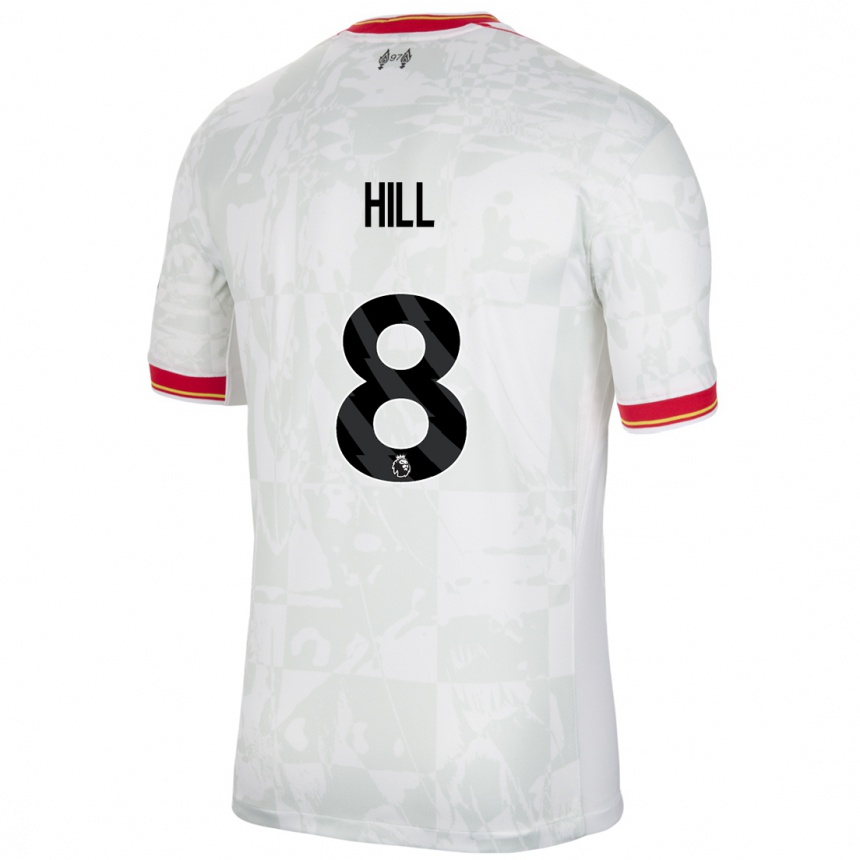 Kids Football Tom Hill #8 White Red Black Third Jersey 2024/25 T-Shirt