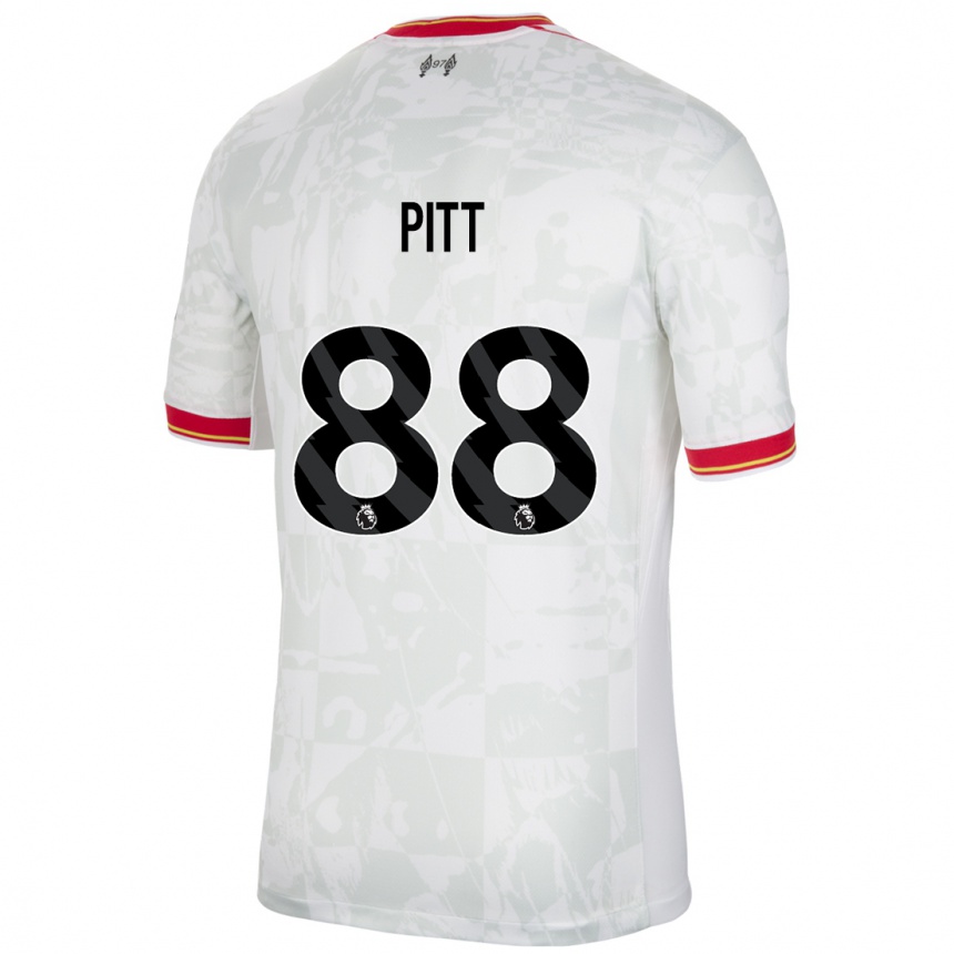 Kids Football Lucas Pitt #88 White Red Black Third Jersey 2024/25 T-Shirt