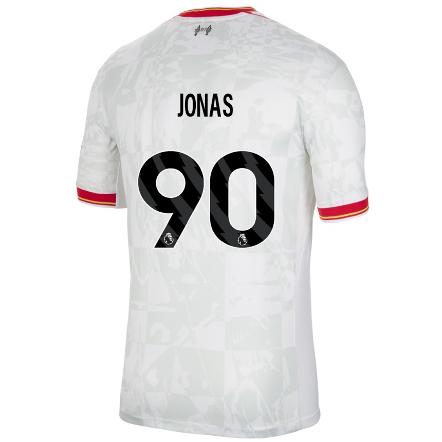 Kids Football Lee Jonas #90 White Red Black Third Jersey 2024/25 T-Shirt