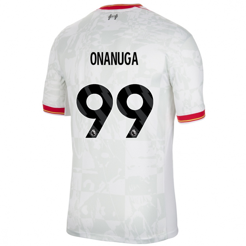 Kids Football Fola Onanuga #99 White Red Black Third Jersey 2024/25 T-Shirt