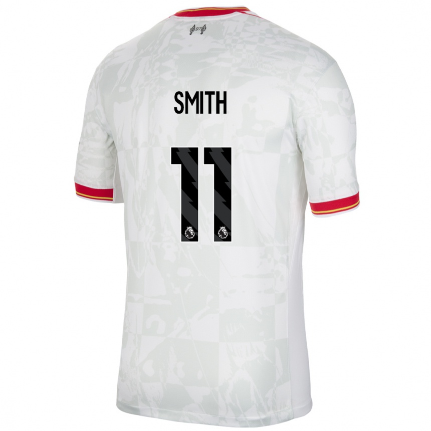 Kids Football Olivia Smith #11 White Red Black Third Jersey 2024/25 T-Shirt