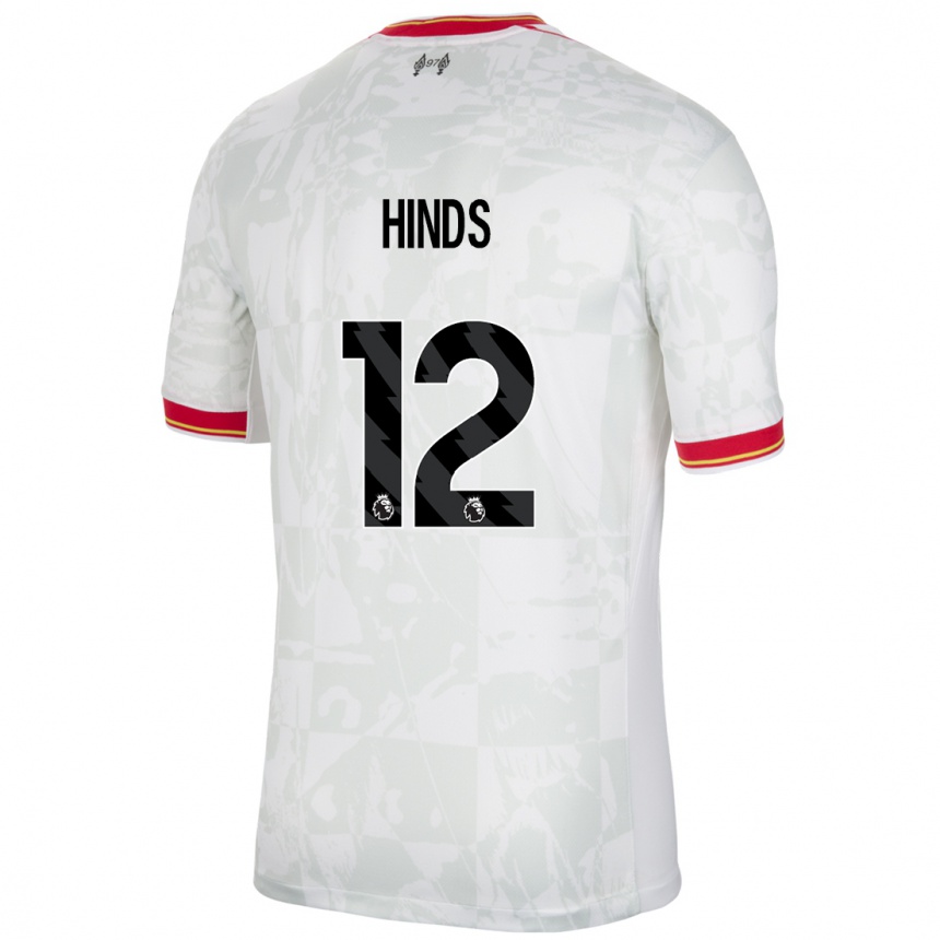 Kids Football Taylor Hinds #12 White Red Black Third Jersey 2024/25 T-Shirt