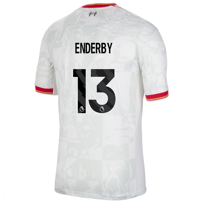 Kids Football Mia Enderby #13 White Red Black Third Jersey 2024/25 T-Shirt