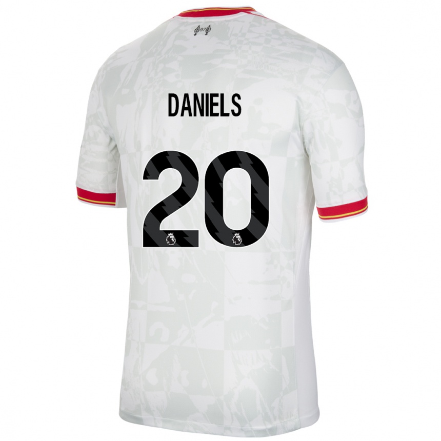 Kids Football Yana Daniels #20 White Red Black Third Jersey 2024/25 T-Shirt