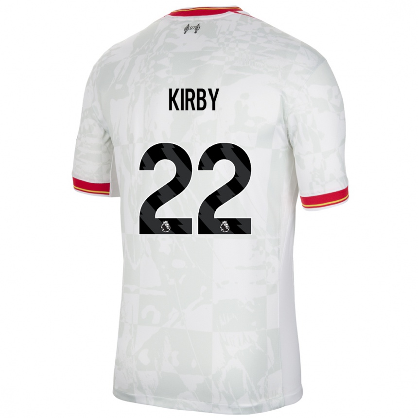 Kids Football Faye Kirby #22 White Red Black Third Jersey 2024/25 T-Shirt