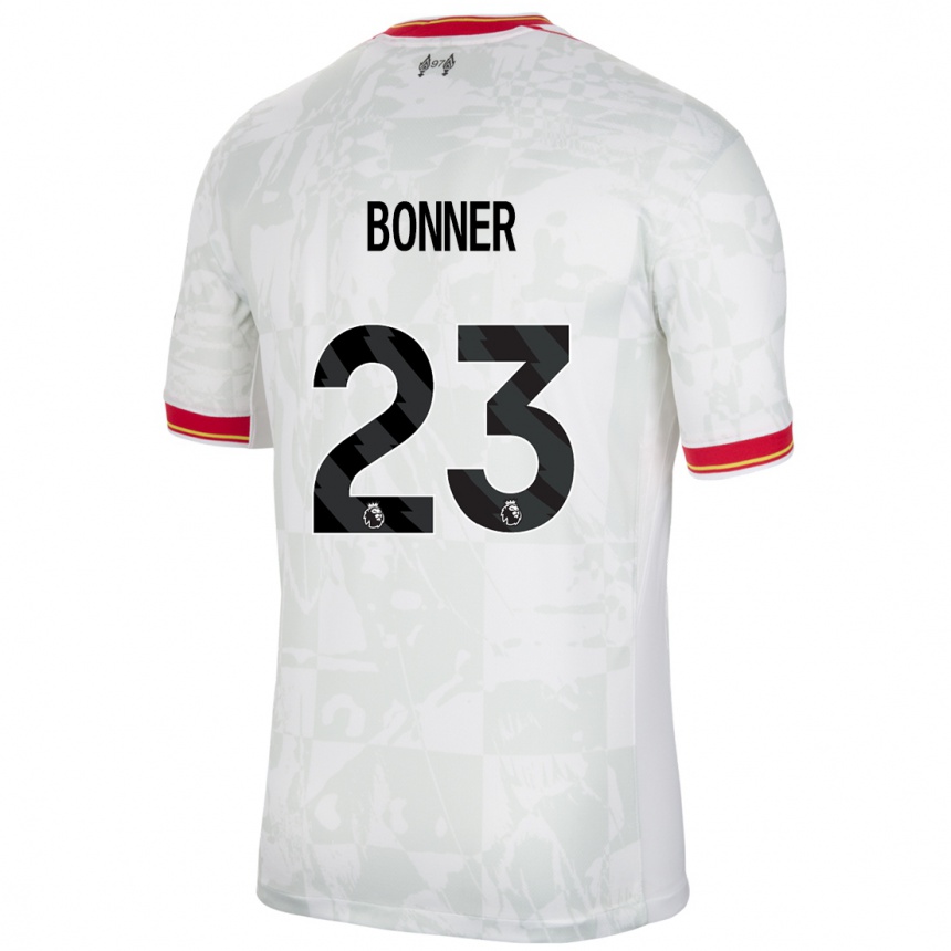 Kids Football Gemma Bonner #23 White Red Black Third Jersey 2024/25 T-Shirt