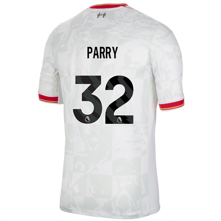 Kids Football Lucy Parry #32 White Red Black Third Jersey 2024/25 T-Shirt