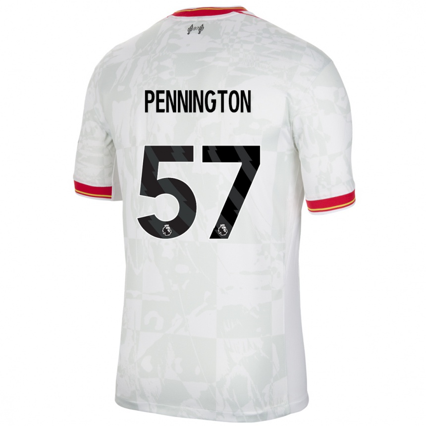 Kids Football Cody Pennington #57 White Red Black Third Jersey 2024/25 T-Shirt