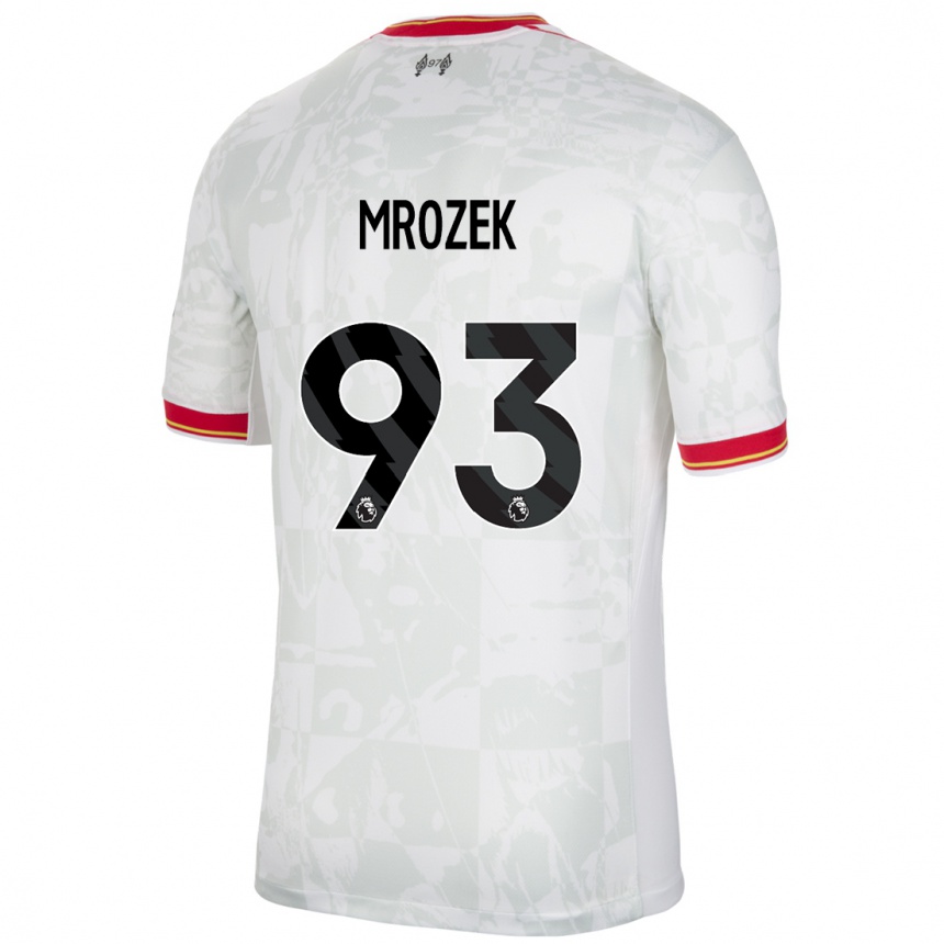 Kids Football Fabian Mrozek #93 White Red Black Third Jersey 2024/25 T-Shirt