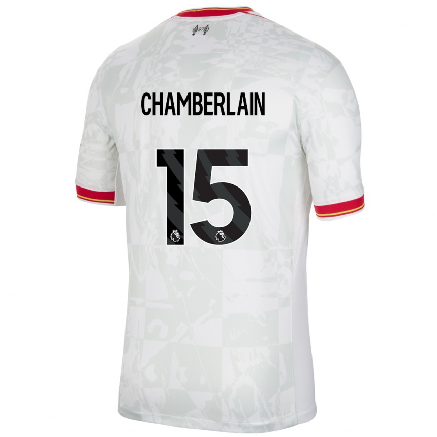 Kids Football Alex Oxlade Chamberlain #15 White Red Black Third Jersey 2024/25 T-Shirt