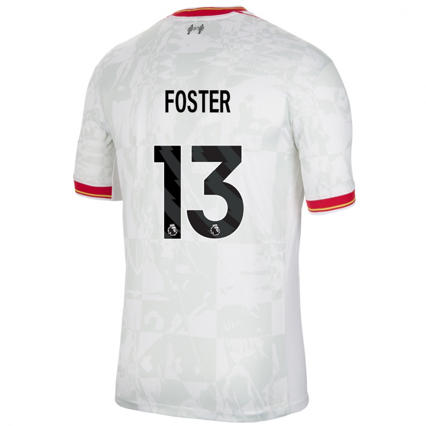 Kids Football Rylee Foster #13 White Red Black Third Jersey 2024/25 T-Shirt