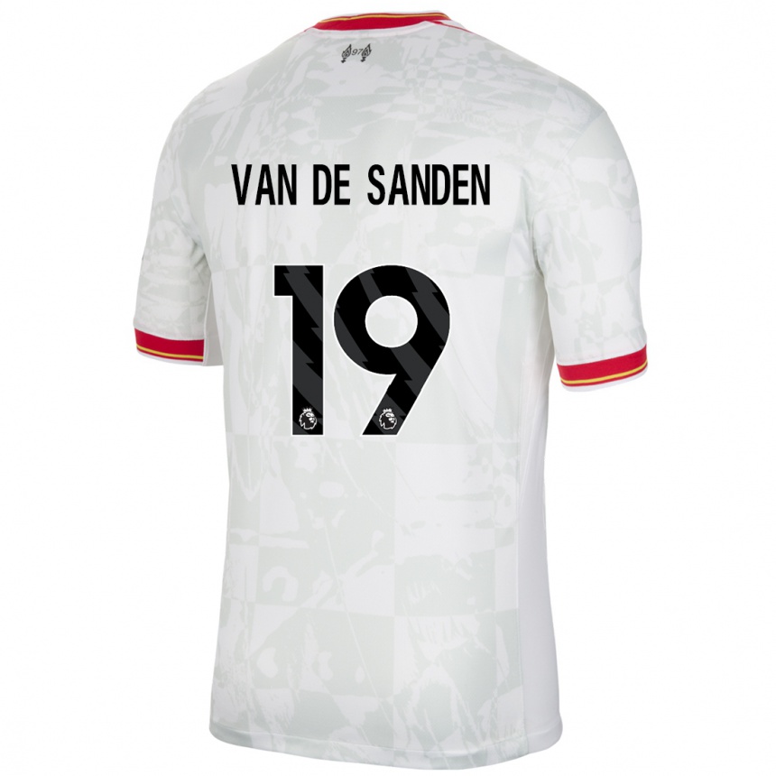 Kids Football Shanice Van De Sanden #19 White Red Black Third Jersey 2024/25 T-Shirt