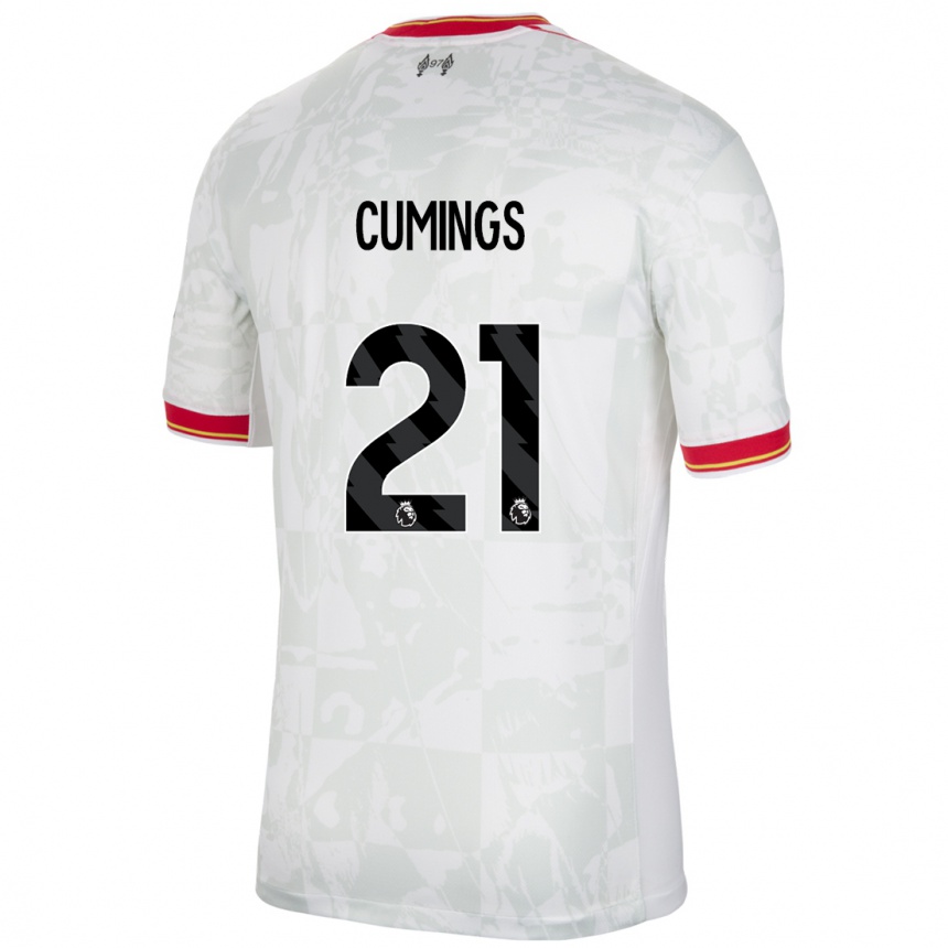 Kids Football Eartha Cumings #21 White Red Black Third Jersey 2024/25 T-Shirt