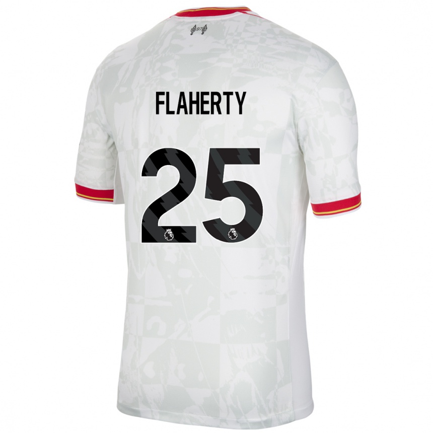 Kids Football Gilly Flaherty #25 White Red Black Third Jersey 2024/25 T-Shirt