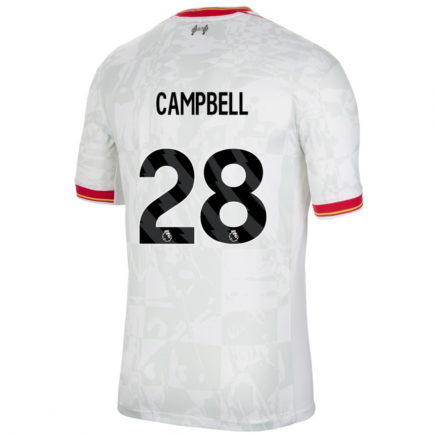 Kids Football Megan Campbell #28 White Red Black Third Jersey 2024/25 T-Shirt