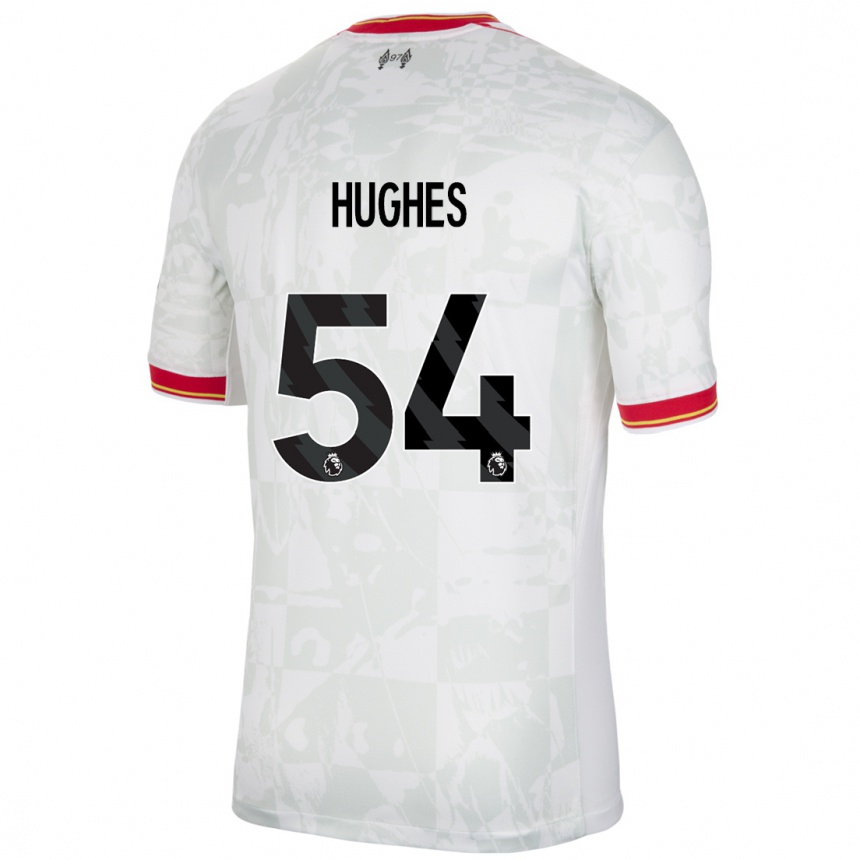 Kids Football Liam Hughes #54 White Red Black Third Jersey 2024/25 T-Shirt