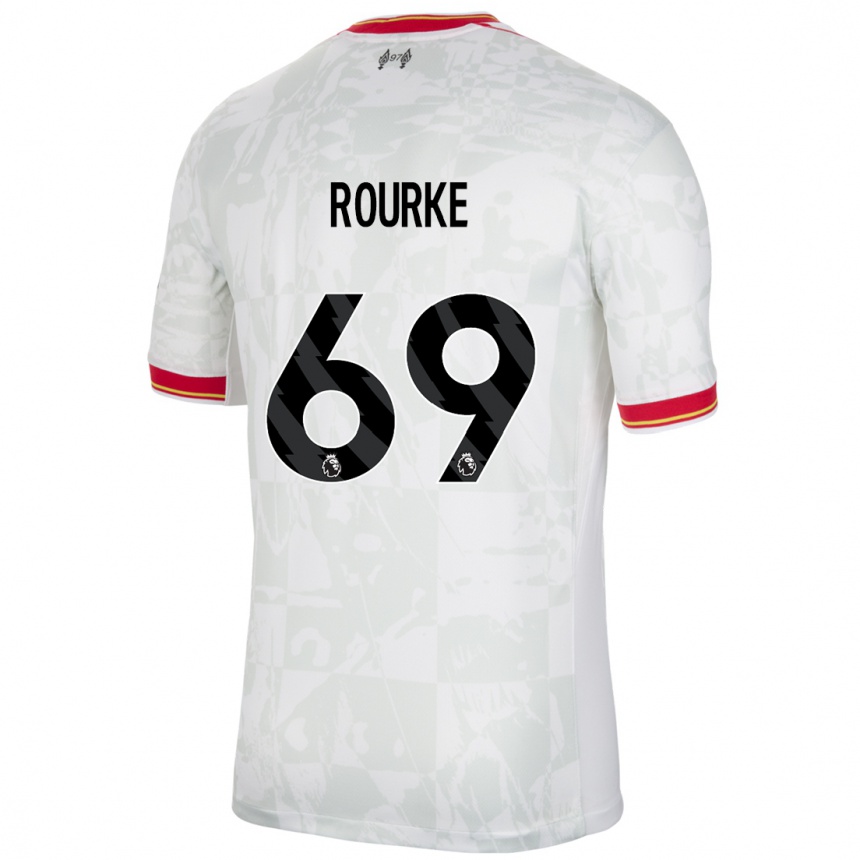 Kids Football Fidel O'rourke #69 White Red Black Third Jersey 2024/25 T-Shirt