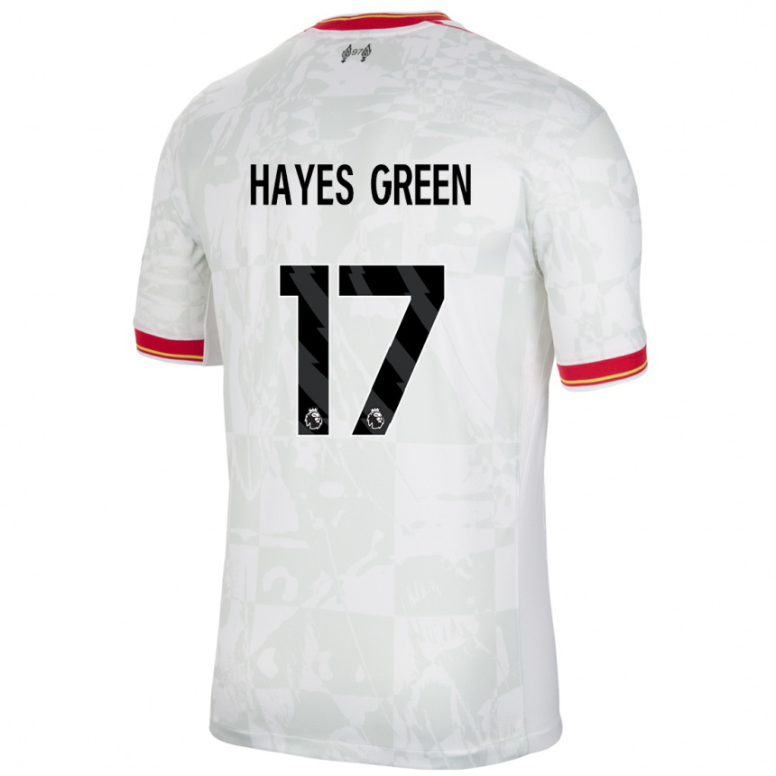 Kids Football Charlie Hayes-Green #17 White Red Black Third Jersey 2024/25 T-Shirt