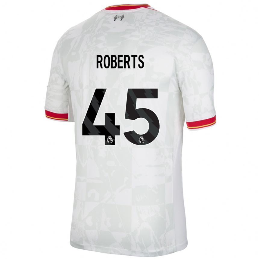 Kids Football Iwan Roberts #45 White Red Black Third Jersey 2024/25 T-Shirt