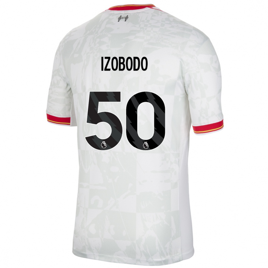 Kids Football Elijah Izobodo John #50 White Red Black Third Jersey 2024/25 T-Shirt