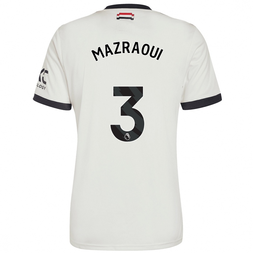 Kids Football Noussair Mazraoui #3 Off White Third Jersey 2024/25 T-Shirt