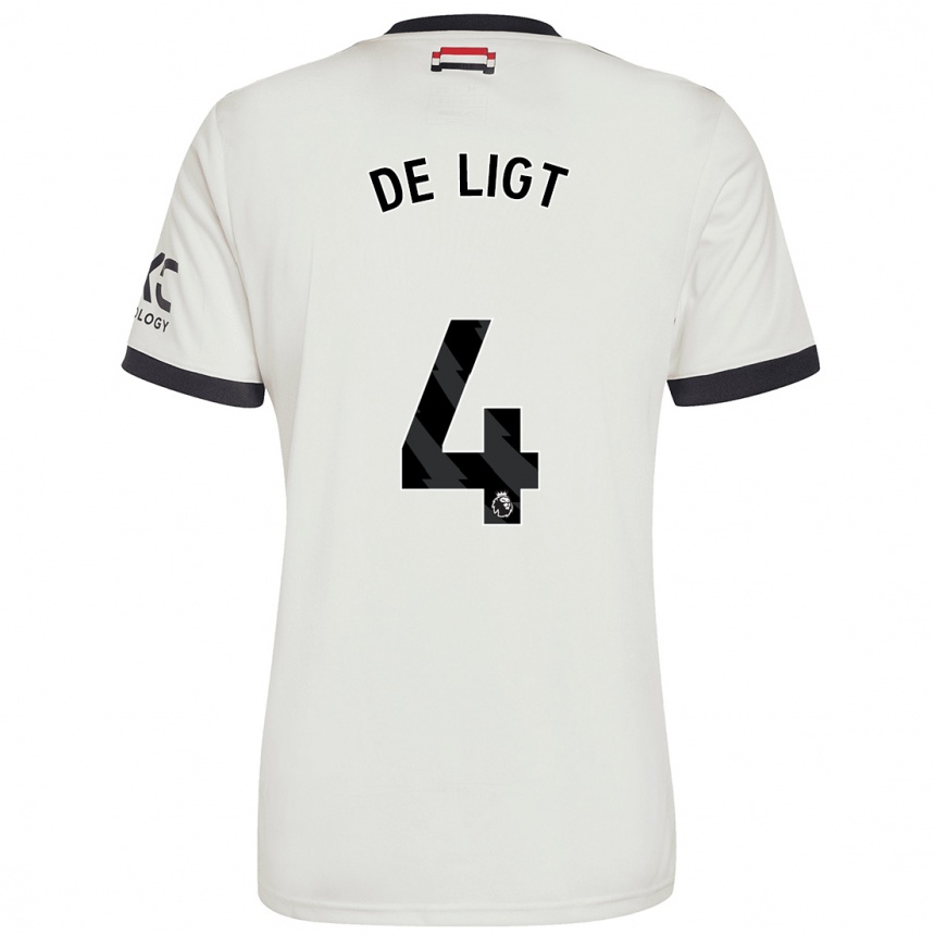 Kids Football Matthijs De Ligt #4 Off White Third Jersey 2024/25 T-Shirt