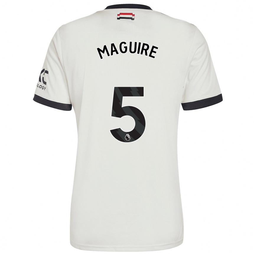 Kids Football Harry Maguire #5 Off White Third Jersey 2024/25 T-Shirt