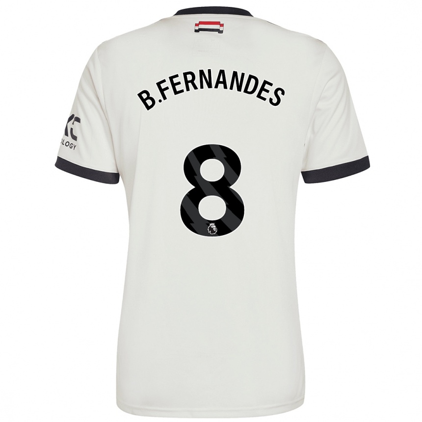 Kids Football Bruno Fernandes #8 Off White Third Jersey 2024/25 T-Shirt