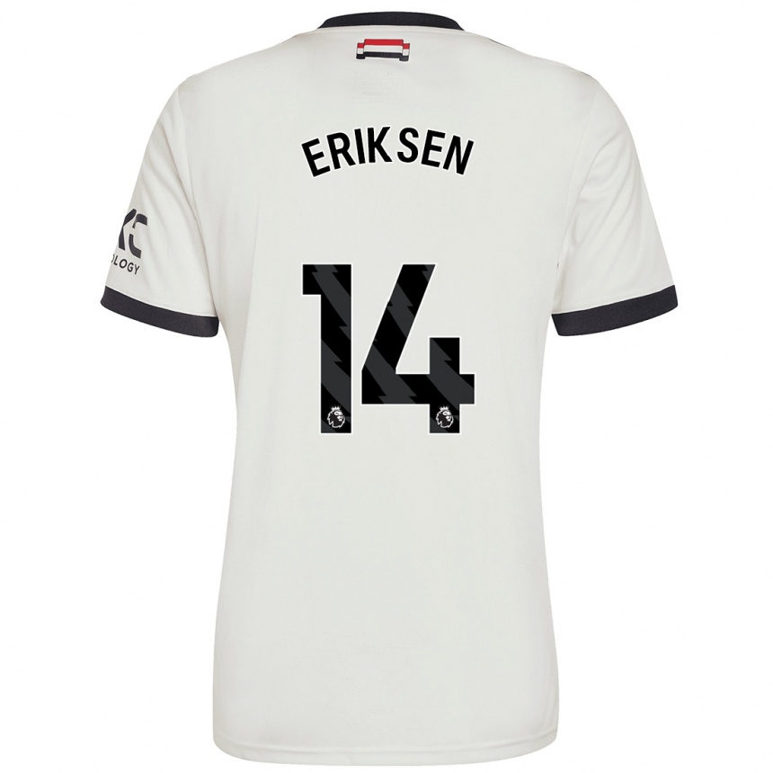 Kids Football Christian Eriksen #14 Off White Third Jersey 2024/25 T-Shirt