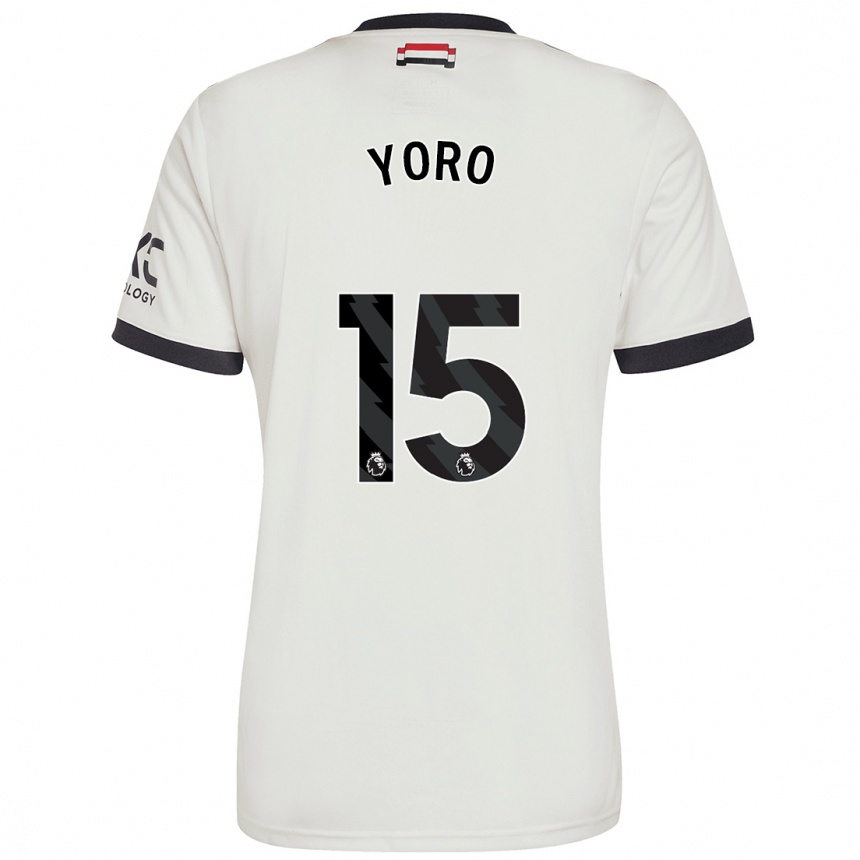 Kids Football Leny Yoro #15 Off White Third Jersey 2024/25 T-Shirt