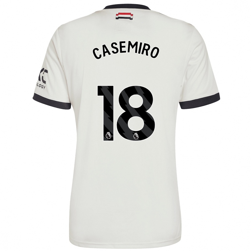 Kids Football Casemiro #18 Off White Third Jersey 2024/25 T-Shirt