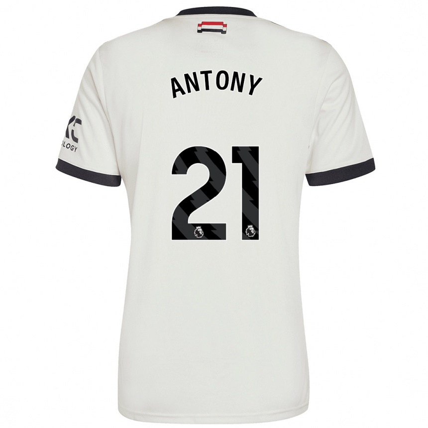 Kids Football Antony #21 Off White Third Jersey 2024/25 T-Shirt