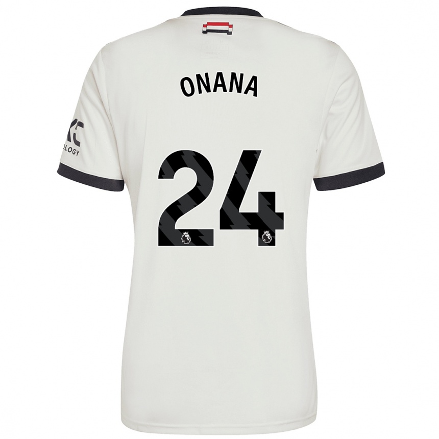 Kids Football André Onana #24 Off White Third Jersey 2024/25 T-Shirt