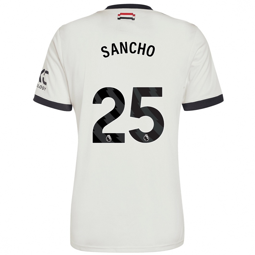 Kids Football Jadon Sancho #25 Off White Third Jersey 2024/25 T-Shirt