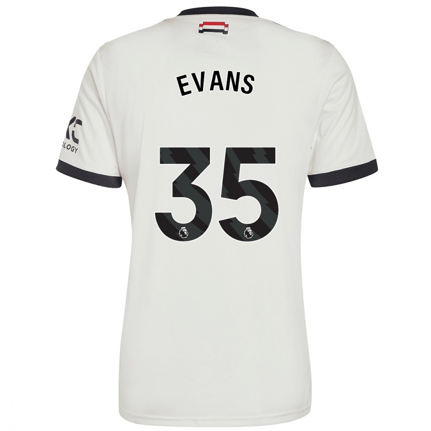 Kids Football Jonny Evans #35 Off White Third Jersey 2024/25 T-Shirt