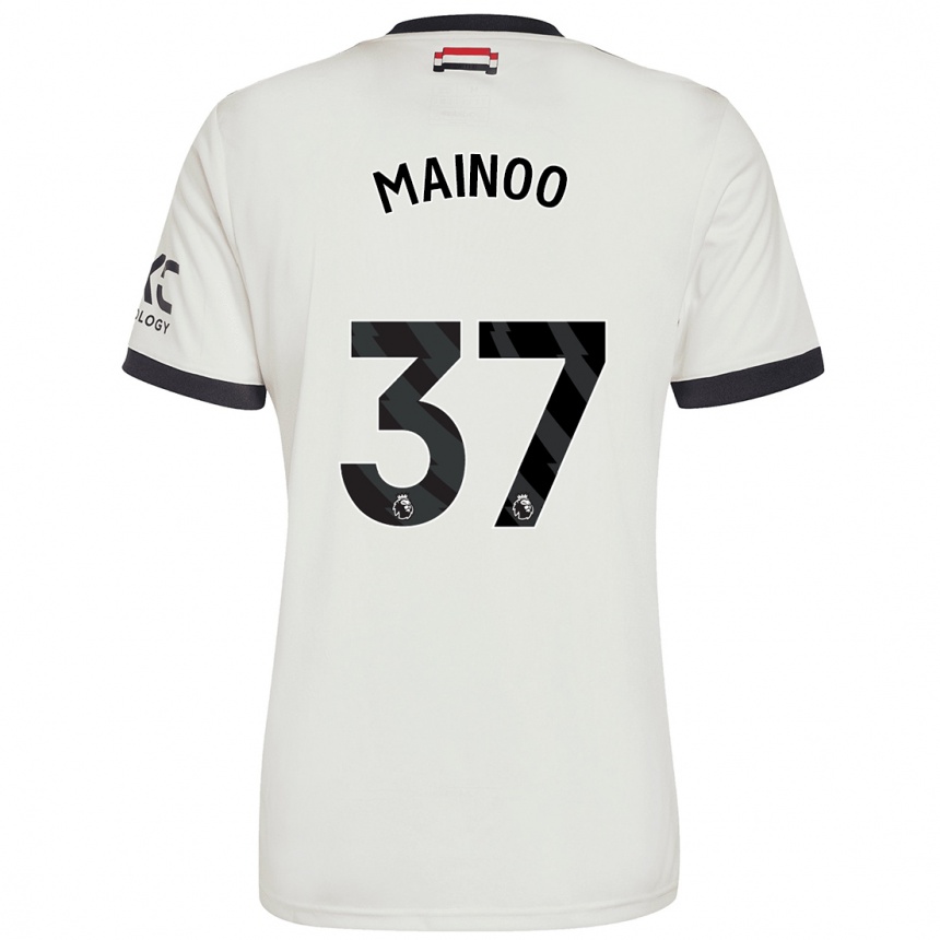 Kids Football Kobbie Mainoo #37 Off White Third Jersey 2024/25 T-Shirt