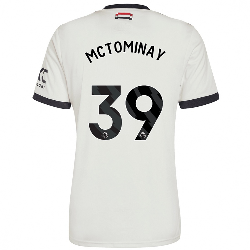 Kids Football Scott Mctominay #39 Off White Third Jersey 2024/25 T-Shirt