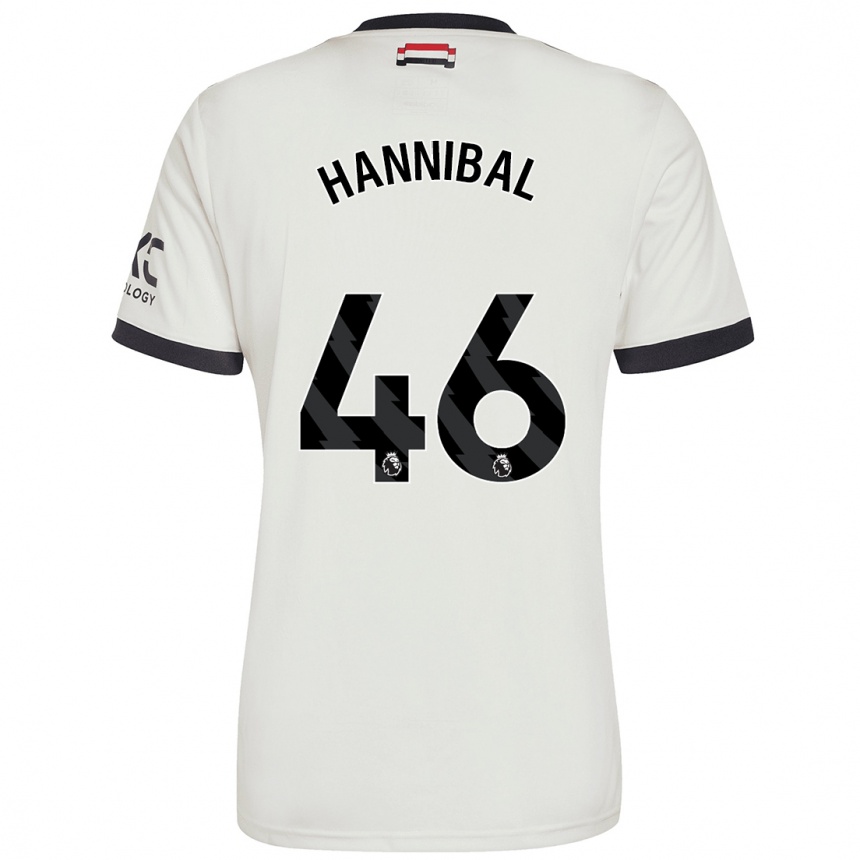 Kids Football Hannibal Mejbri #46 Off White Third Jersey 2024/25 T-Shirt