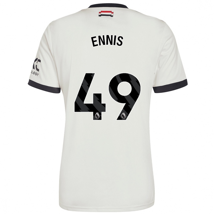 Kids Football Ethan Ennis #49 Off White Third Jersey 2024/25 T-Shirt