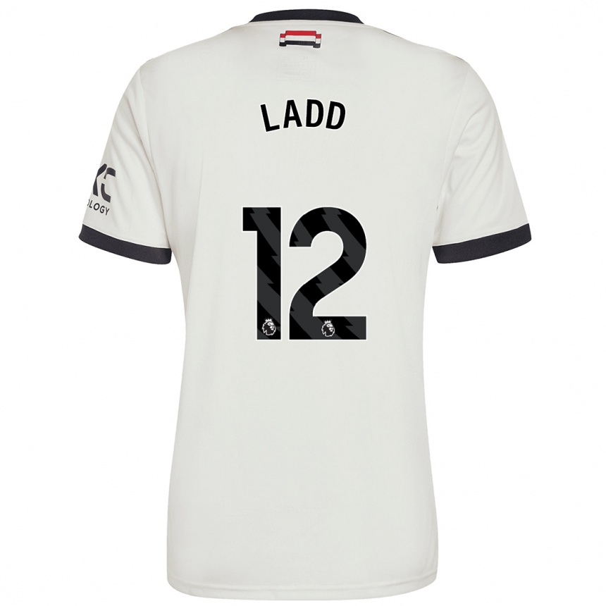 Kids Football Hayley Ladd #12 Off White Third Jersey 2024/25 T-Shirt