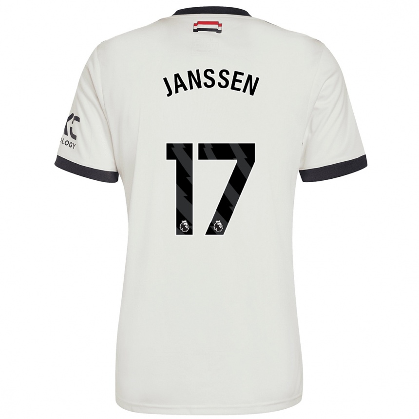 Kids Football Dominique Janssen #17 Off White Third Jersey 2024/25 T-Shirt