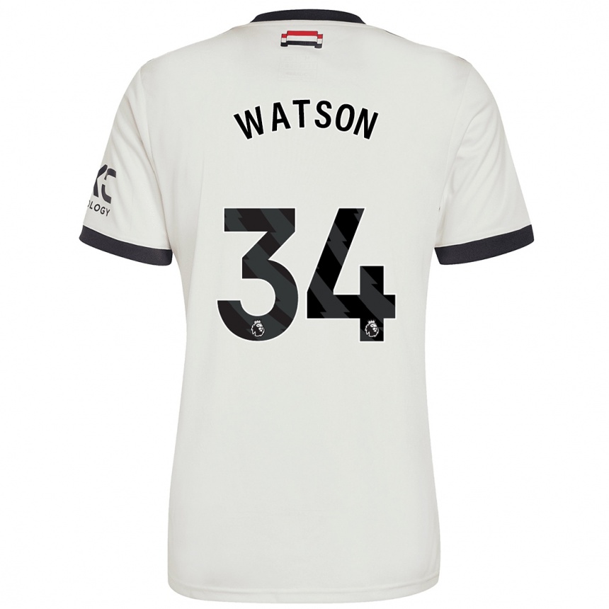 Kids Football Emma Watson #34 Off White Third Jersey 2024/25 T-Shirt