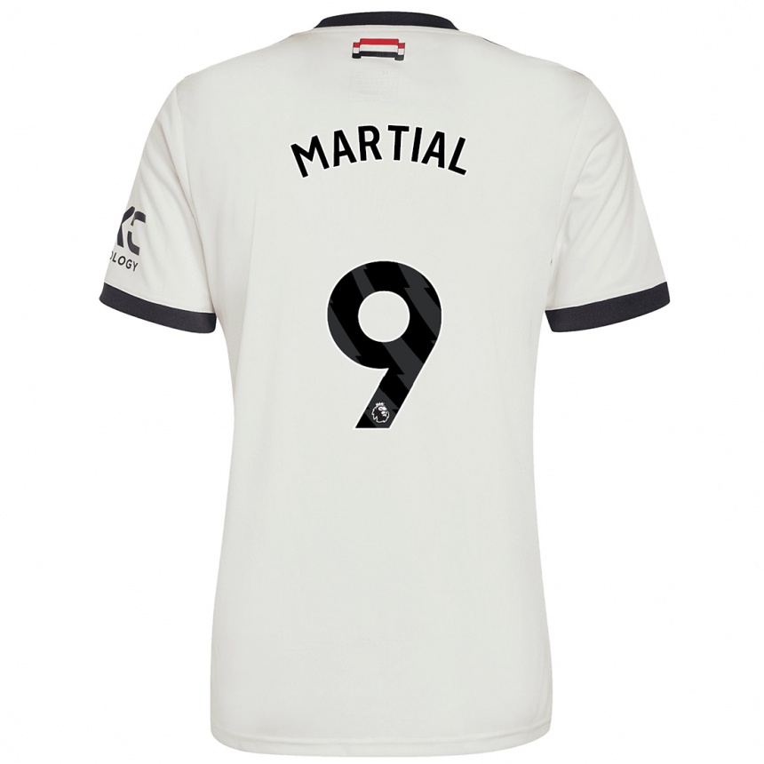 Kids Football Anthony Martial #9 Off White Third Jersey 2024/25 T-Shirt