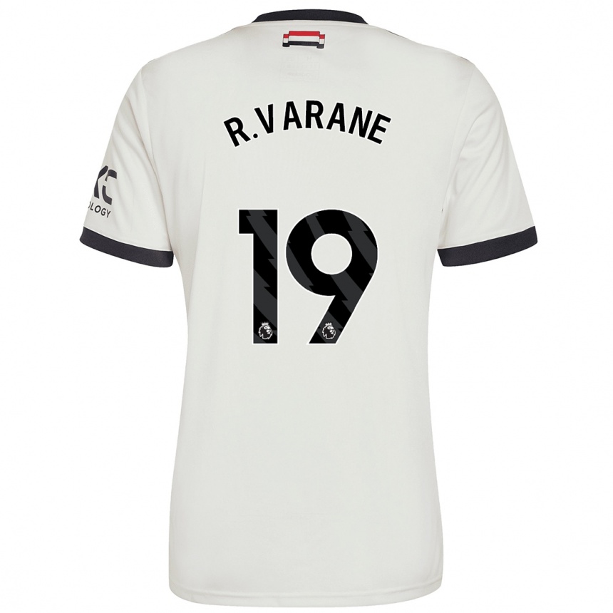 Kids Football Raphael Varane #19 Off White Third Jersey 2024/25 T-Shirt