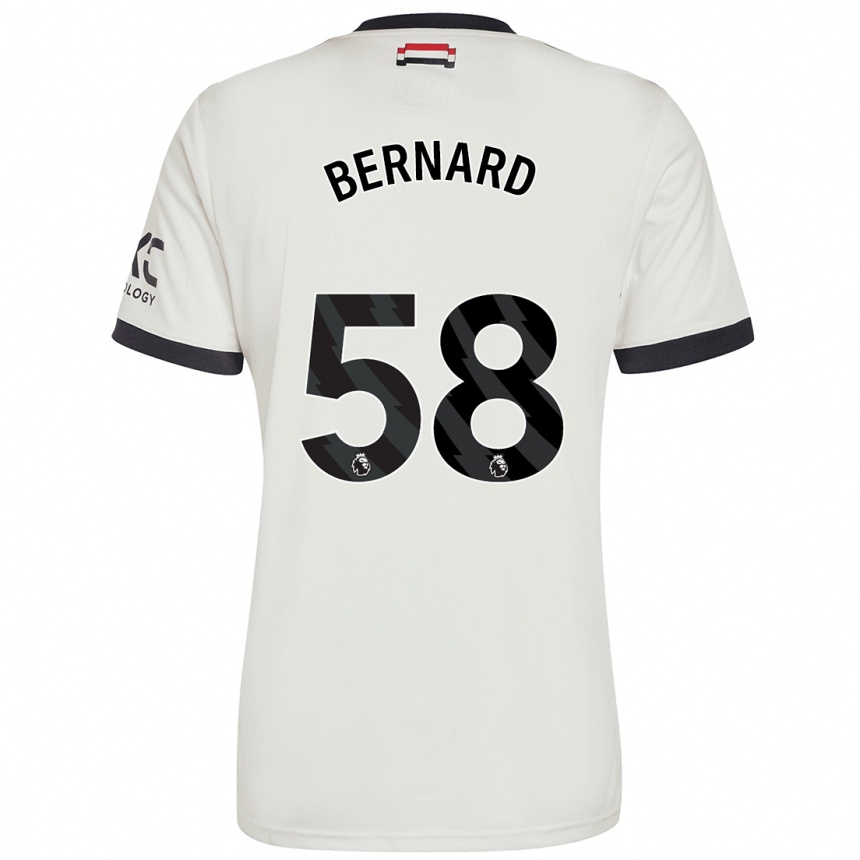 Kids Football Bernard #58 Off White Third Jersey 2024/25 T-Shirt