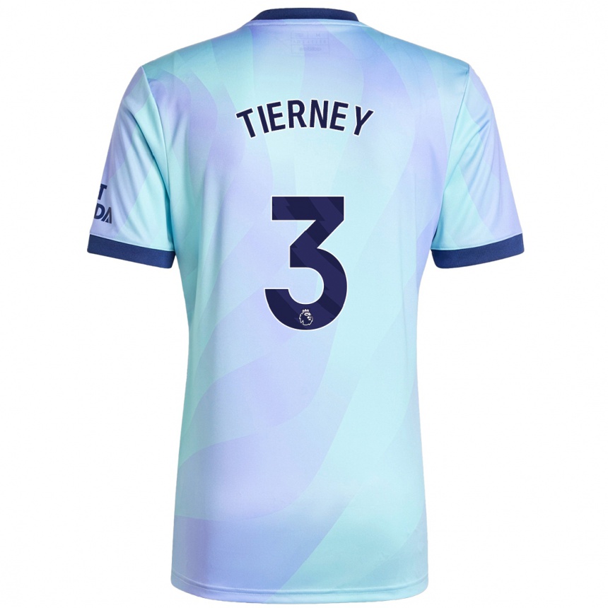 Kids Football Kieran Tierney #3 Aqua Third Jersey 2024/25 T-Shirt